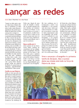 Lan&ccedil;ar as redes - F&aacute;tima Mission&aacute;ria