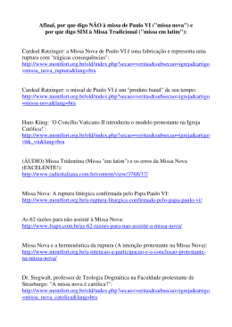 Afinal, por que digo N&Atilde;O &agrave; missa de Paulo VI ("missa