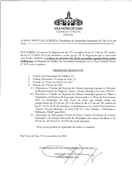 VILA NOVA DE GAIA ASSEMBLHA MUNicIPAL EDITAL