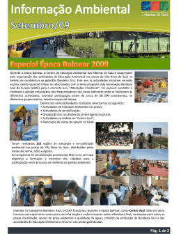 Setembro 2009 - Centro de Educação Ambiental das Ribeiras de Gaia