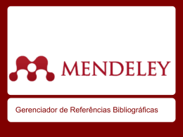 Mendeley – Gerenciador de Referências Bibliográficas