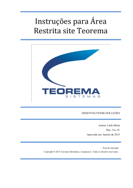 Instru&ccedil;&otilde;es para &Aacute;rea Restrita site Teorema