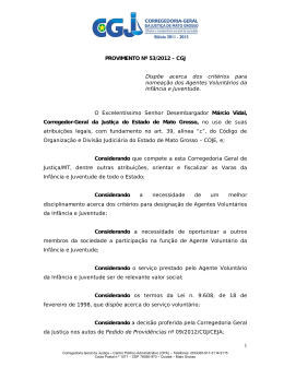 Provimento n&ordm; 53/2012/CGJ - Tribunal de Justi&ccedil;a do Estado de Mato