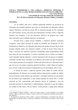 ESCOLA, PERIODISMO E VIDA URBANA: IMPRENSA OPER&Aacute;RIA