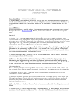 RECURSOS INFORMACIONAIS B&Aacute;SICOS DA JAMES WHITE