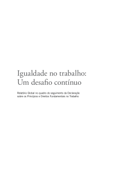 Igualdade no trabalho: Um desafio cont&iacute;nuo