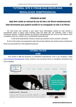tutorial site e fórum das disciplinas modalidade semipresencial