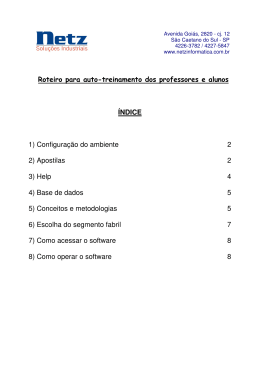 Roteiro para auto-treinamento dos professores e alunos &Iacute;NDICE 1