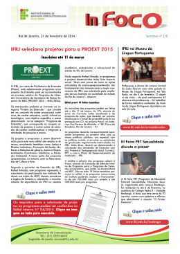 IFRJ seleciona projetos para o PROEXT 2015