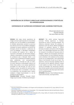 experi&ecirc;ncias de est&aacute;gio curricular supervisionado e portf&oacute;lios de