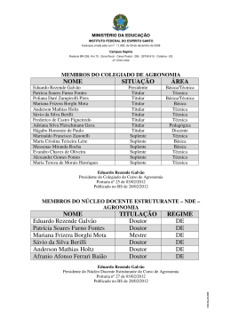 NOME SITUA&Ccedil;&Atilde;O &Aacute;REA NOME TITULA&Ccedil;&Atilde;O REGIME Eduardo