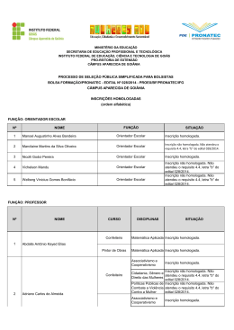 FUN&Ccedil;&Atilde;O: ORIENTADOR ESCOLAR N&ordm; NOME SITUA&Ccedil;&Atilde;O 1
