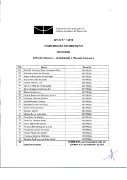 Lista de inscrições homologadas - Mestrado