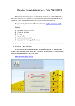 Manual de Liberação de Containers no Portal WEB SCHEDULE