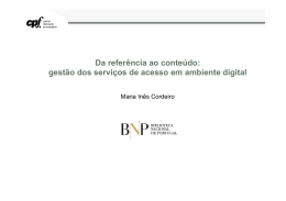 Da referência ao conteúdo: gestão dos serviços de acesso em