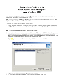 Setup - Windows 2000 - Sinall sistemas de impressão