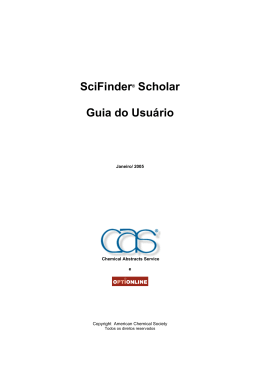 SciFinder® Scholar Guia do Usuário