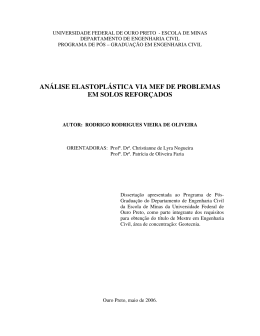an&aacute;lise elastopl&aacute;stica via mef de problemas em solos