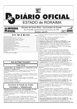 DOEN&ordm; 267.pmd - Imprensa Oficial do Estado de Roraima