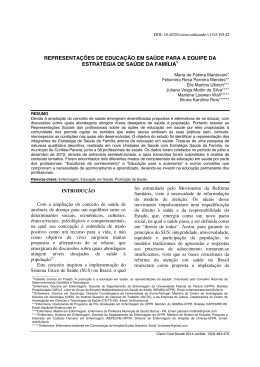 representações de educação em saúde para a equipe da estratégia