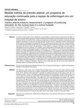 Medida indireta de pressão arterial: um programa de