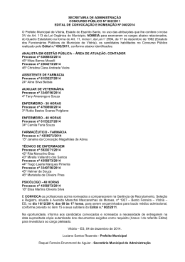 Edital de Convocação e Nomeação nº 040/2014