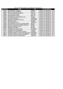 Relação preliminar Inscritos PcD