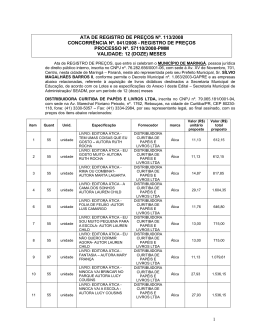 1 ATA DE REGISTRO DE PRE&Ccedil;OS N&ordm;. 113/2008