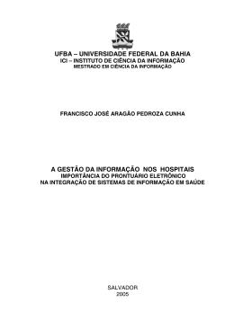 a gest&atilde;o da informa&ccedil;&atilde;o nos hospitais
