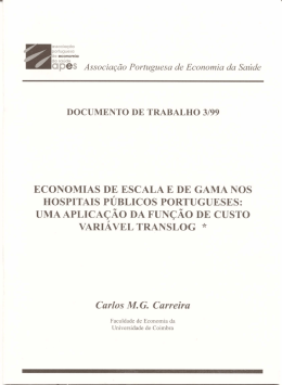 economias de escala e de gama nos hospitais públicos