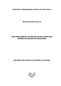 reconhecimento de receitas nos hospitais gerais da regi&atilde;o de