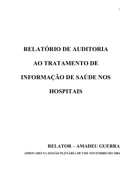 relatório de auditoria ao tratamento de informação de saúde nos