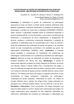 A ROTATIVIDADE DA EQUIPE DE ENFERMAGEM NOS HOSPITAIS