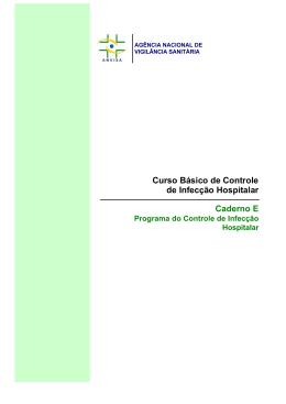Curso Básico de Controle de Infecção Hospitalar Caderno E