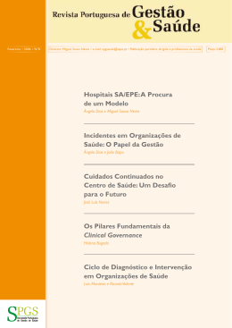 Revista Portuguesa de Gest&atilde;o & Sa&uacute;de n&ordm;0