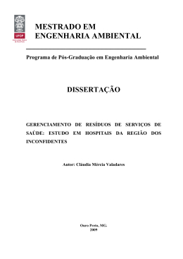 Gerenciamento de RSS estudo em hospitais da regi&atilde;o