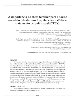 A import&acirc;ncia do afeto familiar para a sa&uacute;de social do infrator nos