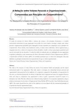 A Rela&ccedil;&atilde;o entre Valores Pessoais e Organizacionais