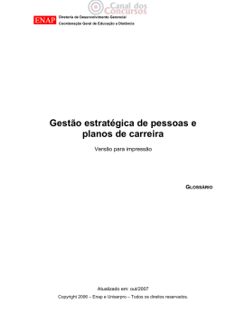 GEST&Atilde;O ESTRAT&Eacute;GICA - Gloss&aacute;rio
