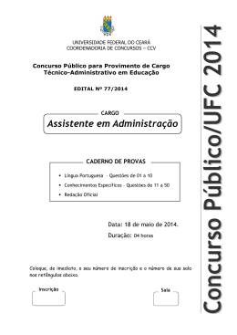 Prova - CCV - Universidade Federal do Cear&aacute;