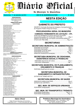 Diário Oficial - Prefeitura de Ananindeua