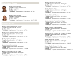 Diretoria de Equipe Equipe T&eacute;cnica