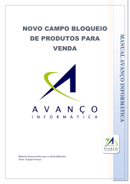 Novo Campo Bloqueio de Produtos para Venda