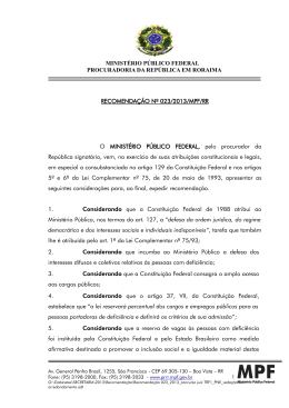 &Iacute;ntegra da Recomenda&ccedil;&atilde;o - Procuradoria da Rep&uacute;blica em Roraima