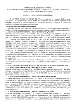 Resultado final na prova discursiva e convocação