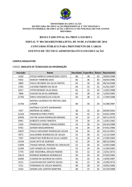 RESULTADO FINAL - CAMPUS ARAGUATINS