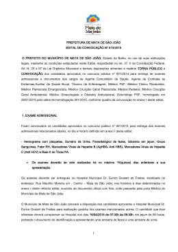 Edital de Convoca&ccedil;&atilde;o N&ordm;010/2015