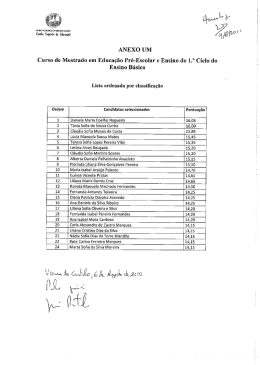 Mestrados - Listas de candidatos admitidos