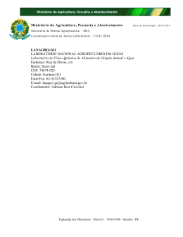 Escopo do Lanagro-GO - Minist&eacute;rio da Agricultura