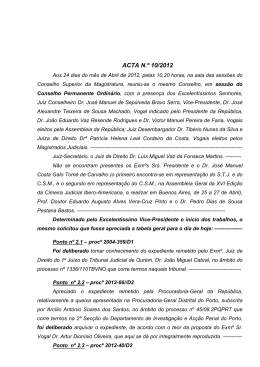 Acta n.º 10/2012 | Permanente - ao Conselho Superior da Magistratura